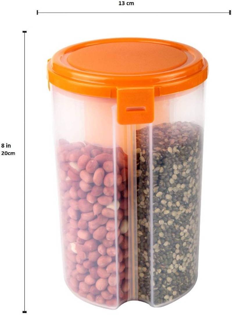 c Air Tight Transparent Storage Container for Kitchen 3 Sections Pack of 1