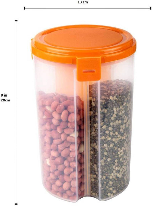 c Air Tight Transparent Storage Container for Kitchen 3 Sections Pack of 1